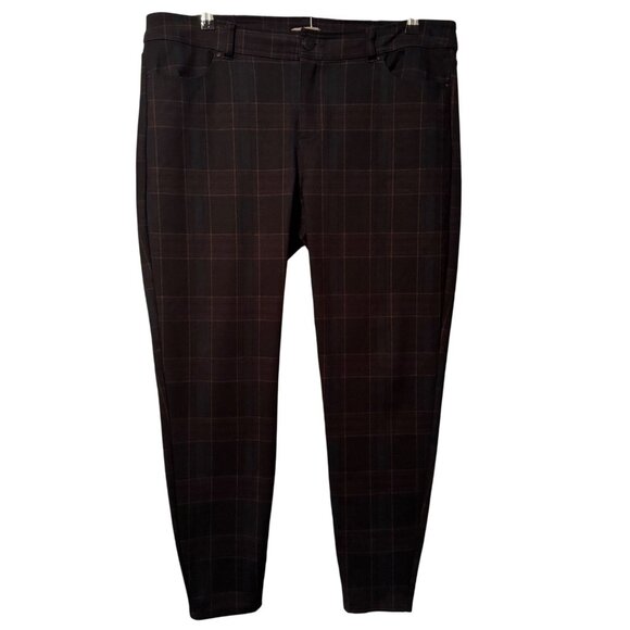 Maurices Womens Plaid Ankle Pants XL Black Multi Polyester/Rayon/Spandex Blend - Picture 1 of 12